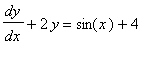 dy/dx+2*y = sin(x)+4