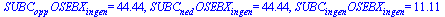 `*`(SUBC[opp], `*`(OSEBX[ingen])) = 44.44, `*`(SUBC[ned], `*`(OSEBX[ingen])) = 44.44, `*`(SUBC[ingen], `*`(OSEBX[ingen])) = 11.11