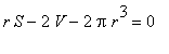 r*S-2*V-2*Pi*r^3 = 0