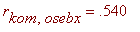 r[kom,osebx] = .540