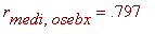 r[medi,osebx] = .797