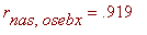 r[nas,osebx] = .919