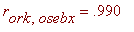 r[ork,osebx] = .990