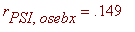 r[PSI,osebx] = .149