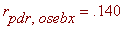 r[pdr,osebx] = .140