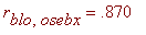 r[blo,osebx] = .870