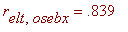 r[elt,osebx] = .839