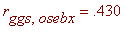 r[ggs,osebx] = .430