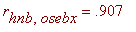 r[hnb,osebx] = .907