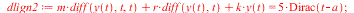 impulse_func := proc (m, r, k, a, eps, n) local h, dlign1, dlign2, sol1, sol2, plt1, plt2, pltd, plt, txt, txtd, kloss, e; with(plots); h := proc (eps) options operator, arrow; `/`(`*`(`+`(H(`+`(t, `-...