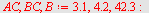 `assign`(AC, BC, B, 3.1, 4.2, 42.3); -1