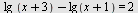 `+`(`*`(lg, `*`(`+`(x, 3))), `-`(lg(`+`(x, 1)))) = 2