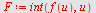 `assign`(F, int(f(u), u))