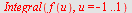 Integral(f(u), u = -1 .. 1)