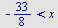 `<`(-`/`(33, 8), x)