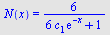 N(x) = `+`(`/`(`*`(6), `*`(`+`(`*`(6, `*`(c[1], `*`(exp(`+`(`-`(x)))))), 1))))