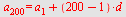 a[200] = `+`(a[1], `*`(`+`(200, -1), `*`(d)))